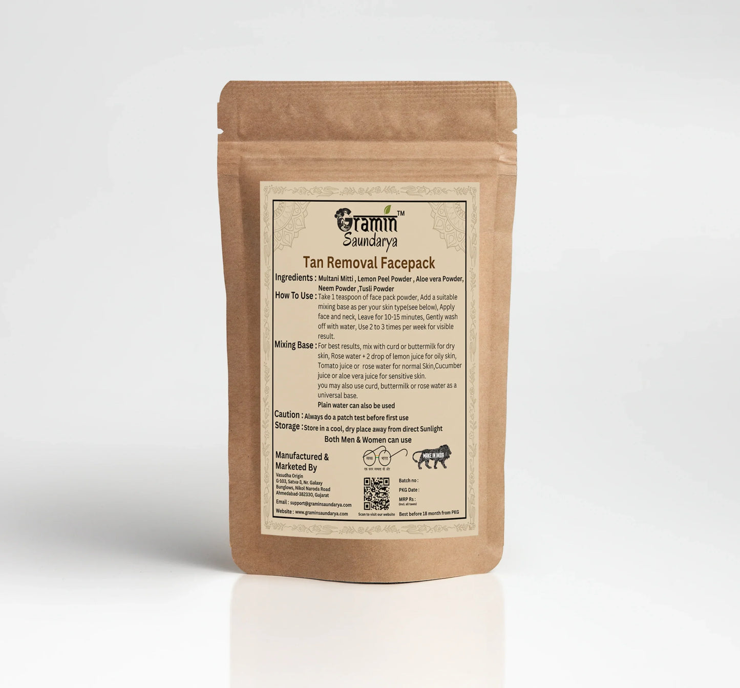 Tan Removal Face Pack | Detan , Clarify And Refresh For Your Skin ( 85gm )