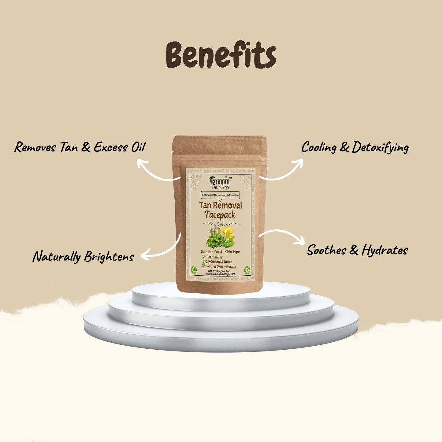 Tan Removal Face Pack | Detan , Clarify And Refresh For Your Skin ( 85gm )