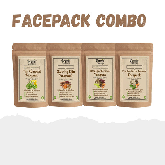 Natural Face Pack Combo | Glow,Tan, Spots, Acne